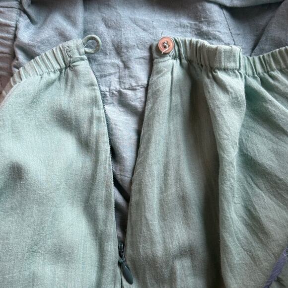 Fashion Bug size 20 W tiered maxi circle skirt Ombré teal green. Lined, zip side - Picture 4 of 7